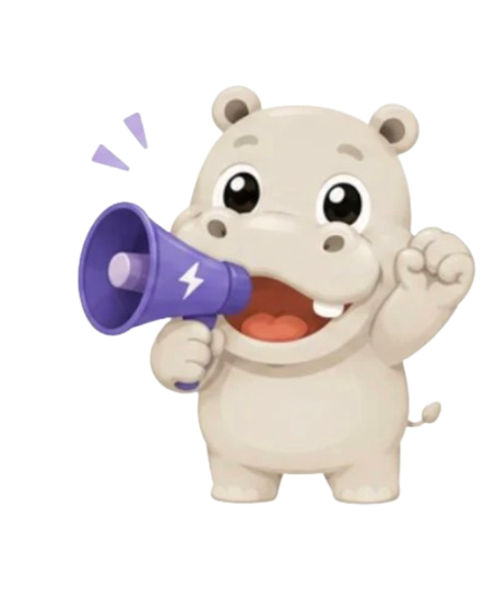 Hippo cheering for the team